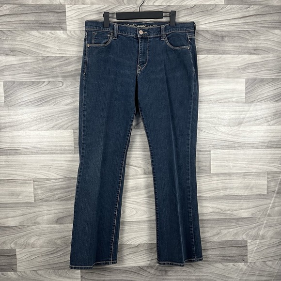 Old Navy Jeans Women 12 Blue The Sweetheart Classic Rise Bootcut Dark Wash Basic - Picture 2 of 14